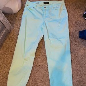 Talbots Petite Boyfriend Light Green jeans size 8